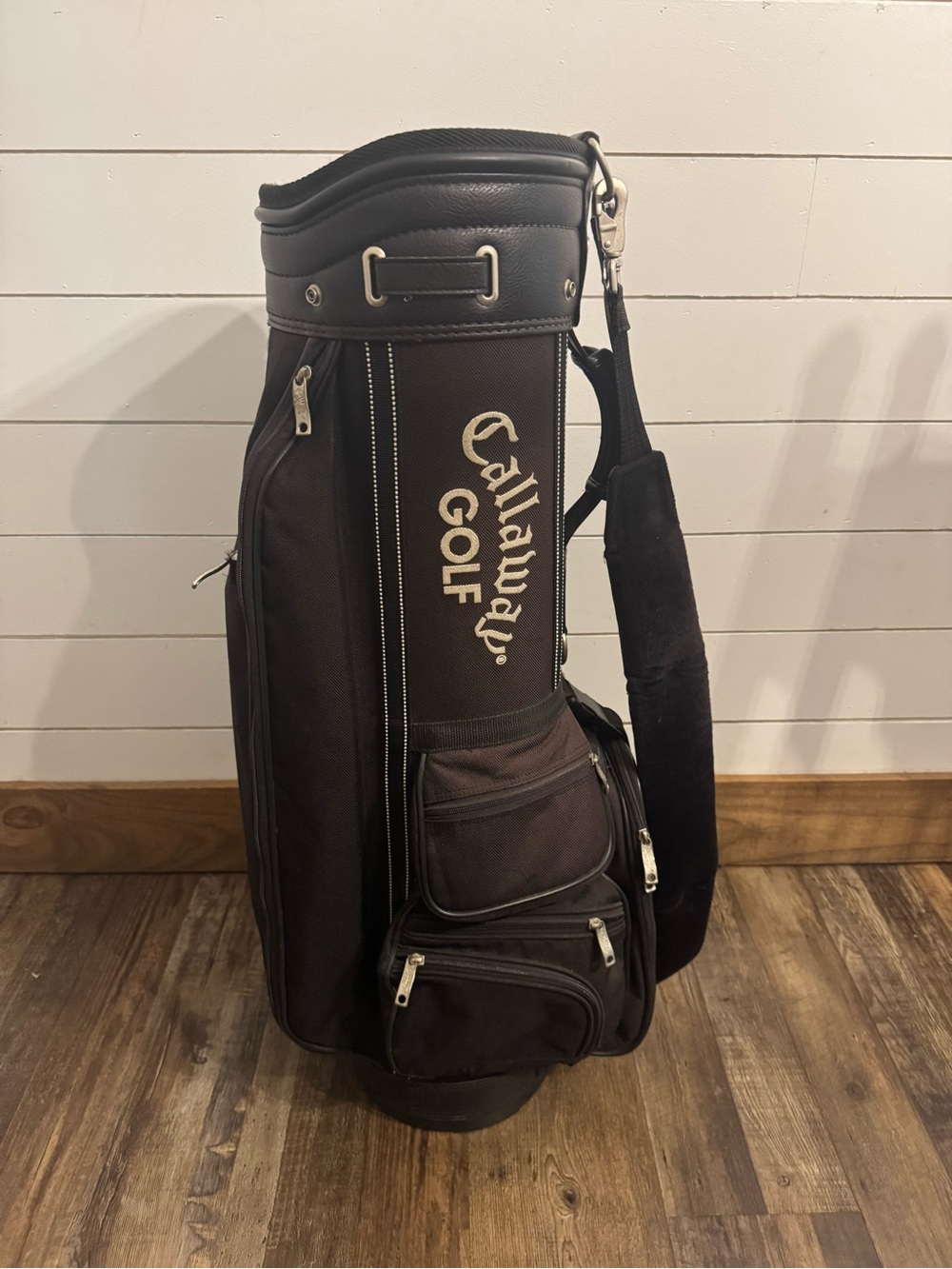 Callaway Golf Cart Bag 6 Way Divider Black Gray Padded Strap Vintage Style